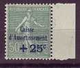 France * N° 247 - + 25c S. 50c Vert Bleu. - 1927-31 Cassa Di Ammortamento