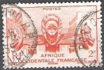 Afrique Occidentale Française 1947 Michel 43 O Cote (2001) 0.30 € Sculpture Cachet Rond - Oblitérés