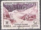 Afrique Occidentale Française 1956 Michel 81 O Cote (2001) 1.30 € Route Abidjan - Abengourou Cachet Rond - Used Stamps