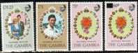 GAMBIA  WEDDING  OF  DIANA  & CHARLES  1981  SET  OF  3 + BONUS OVERPRINTED STAMP   MINT  SG?   SPECIAL PRICE !! - Gambia (1965-...)