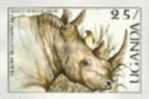 UGANDA 1987, White Rhinoceros 25s, Imperf.pair [ Ungezähnt,non Dentelé,no Dentado,non Dentellato ] - Rinoceronti