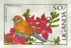 UGANDA 1987, Red-cheeked Cordon-bleu Bird/desert Rose 50s, IMPERF.PAIR [ Ungezähnt,non Dentelé,no Dentado,non Dentellato - Gallinaceans & Pheasants