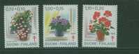 3S0128 Fuschia Saintpaulia Pelargonium 849 à 851 Finlande 1981 Neuf ** - Sonstige & Ohne Zuordnung