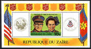 ZAIRE 1980, ARMEE DU SALUT AUX USA, Drapeaux, 1 Bloc, Neuf / Mint. R028, - Autres & Non Classés