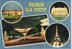 Superbe CP PARIS La Nuit 4 Vues - París La Noche