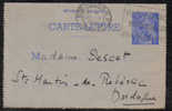 Entier Postal  - Carte-Lettre Avec 1F Bleu Oblitérée à Monpellier Le 20-9-1940 - Kaartbrieven