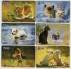China Set Of 6 Used Phonecard Cute Puppy Dog Kitten Cat - Chats