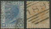 ITALY - 1867-77 Emmanuel. Scott 35-6. Used - Used