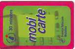 MOBICARTE 30 MN ROSE PETIT CADRE 04/98 AU 12/1999 ETAT COURANT - Cellphone Cards (refills)