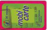 MOBICARTE 30 MN ROSE SANS CADRE BARRE SUR CODE 04/98 AU 12/2001 ETAT COURANT - Per Cellulari (ricariche)