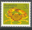 Australia 1973 Marine Life 3cCoral Crab : Variety  Weak "3c" And "Australia" - Schaaldieren