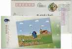 Cartoon Windmill,China 2006 Lunar Dog Year New Year Greeting Advertising Pre-stamped Card - Moulins