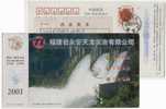 Hydrodynamic Power Station,Dam,China 2001 Yongan Tianlong Group Advertising Pre-stamped Card - Water