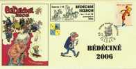 BEDECINE 2006 ILLZACH Enveloppe+flamme+cachet Timbre SPIROU CAUVIN & TUNIQUES BLEUES & AGENT 212 (09) - Comics