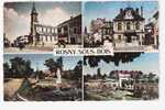 ROSNY-SOUS-BOIS (Seine-Saint-Denis ), L'Eglise , La Mairie , Le Parc ,le Fort  ;+ Timbre "CHAMPMESLE , Roxane" ; B/TB - Rosny Sous Bois