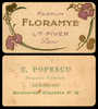 PUBLICITÉ PARFUM - CARTE PARFUMÉE Avec FLORAMYE - L.T. PIVER PARIS - AU DOS: PUBLICITÉ PARFUMEUR De BUCAREST, RO (y-461) - Antiquariat (bis 1960)