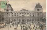 Brussel La Gare Du Nord Et Place Rogier Animé 1921 (d711) - Schienenverkehr - Bahnhöfe