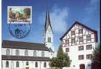 Liechtenstein Lot 2 CM 1er Jour FDC Vues Villageoises Eschen Centre Du Village - Château De Vaduz - Cartes-Maximum (CM)