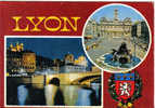 Carte Postale Animée De Lyon - Illuminations, Place Des Terreaux - Lyon 1