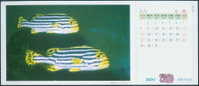 Fish - Poissons - Oriental Sweetlips (Plectorhinchus Orientalis) Prepaid Postcard With The Monthly Calendar Of 2001-07 - Poissons Et Crustacés