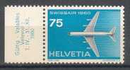 Suisse - Avion Swissair - 1960 - YT642** - COTE 4,70 (1) - Unused Stamps