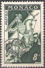 Monaco 1954 Michel 487 O Cote (2008) 1.10 Euro Chevalier - Used Stamps