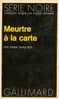 N° 1485 - EO 1972 - F  MCAULIFFE - MEURTRE A LA CARTE - Série Noire