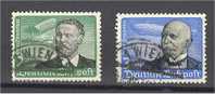 DEUTSCHES REICH USED IN AUSTRIA,  2 + 3 MARK AIRPOST, BOTH USED: WIEN - Used Stamps