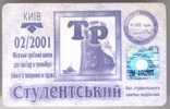 Ukraine, Kiev: Month Trolleybus Card For Students 2001/02 - Europa