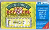 Ukraine: Month Trolleybus Card From Chernigov 1997/09 - Europa