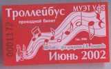 Russia, Ufa: Month Trolleybus Ticket For Students 2002/06 - Europe