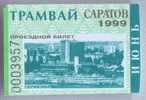 Russia, Saratov: Month Tram Ticket 1999/06 - Europa