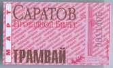 Russia, Saratov: Month Tram Ticket 1998/03 - Europa