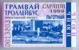 Russia, Saratov: Tram & Trolleybus Privilege Ticket 1999/07 - Europa