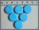 Lot De 3 Perles Palets Ronds Plats De Véritable Turquoise Bleue 16mm - Perles