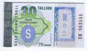 Estonia, Tallinn: Month Tram, Trolleybus, Bus Ticket (1 - Europe