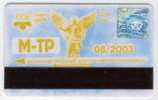 Ukraine: Month Metro And Trolleybus Card From Kiev 2003/08 - Europe