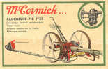 AGRICULTURE - CULTURE - PUBLICITE TRACTEUR Et MATERIEL AGRICOLE - CARTE PUBLICITAIRE Mc CORMICK - FAUCHEUSE 7 B - Trattori