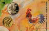 SINGAPORE $2 ZODIAC  YEAR OF ROOSTER MONEY COIN  COINS  BIRD BIRDS    MINT CODE:1SUNL COMPANY COMPLIMENTARY - Singapur