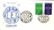 FRANCE FDC YVERT 1218/19 €4.00 EUROPA 1959 - 1959