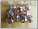 Lot De 10 Perles En Verre Multicolores Environ 13x10mm - Perlen