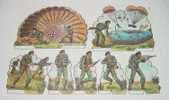 ANTIGUO RECORTABLE MILITARES - ESCENAS DE GUERRA Nº 1 - MIDE 34 X 24 CMS. PAPER SOLDIER - Army