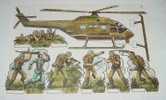 ANTIGUO RECORTABLE MILITARES - ESCENAS DE GUERRA Nº 5 - MIDE 34 X 24 CMS. PAPER SOLDIER - Leger