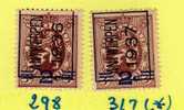 1936/37 Lion Héraldique Préoblitération Typo Antwerpen 1933  Et 37  Zonder Gom - Typos 1929-37 (Heraldischer Löwe)