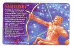 SAN MARINO - Zodiac - Horoscope - Zodiaque - Zodiaques - Castle  Chateau - Palais - Palace - RARE & MINT Card SAGITTARIO - Dierenriem