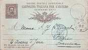 CARTOLINA POSTALE PER L´ESTERO - Anno 1886 - Entiers Postaux