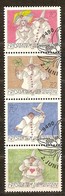 Liechtenstein 1998 Y. 1114-17 (°) Used Cote 5 Euro Timbres De Voeux Se Tenant - Used Stamps