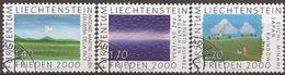 Liechtenstein 2000 Yvertn° 1179-81 (°) Oblitéré Cote 12 Euro Paix Vrede Frieden - Usati