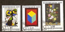 Liechtenstein 2000 Yvertn° 1186-88 (°) Oblitéré Cote 7,50 € Museé D' Art - Usati