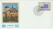 ONU UNO NEW YORK FDC Premier Jour Poste 422 DRAPEAU FLAG UNICEF Uruguay - Altri & Non Classificati